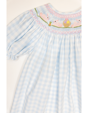 Load image into Gallery viewer, Smocked Blue Check Bunny Dress
