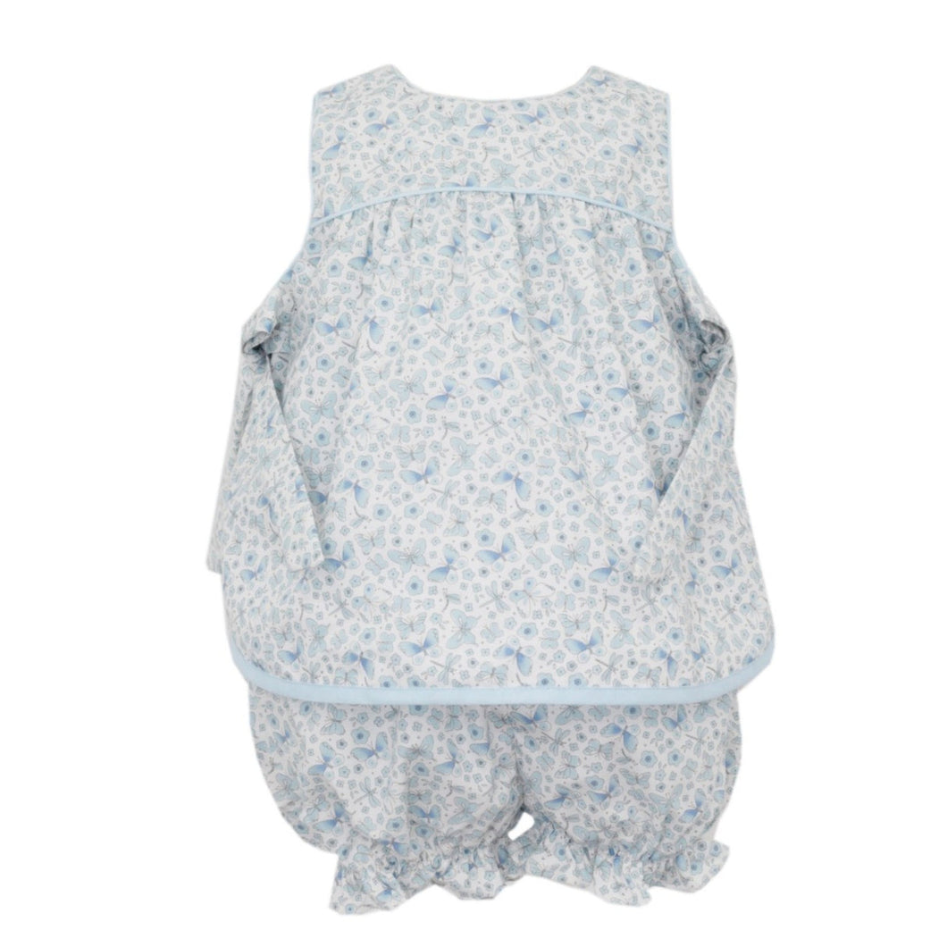 Butterfly Print Apron Bloomer Set by Petit Bebe