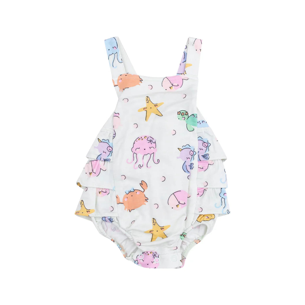 Cutie Sea Creatures Ruffle Sunsuit by Angel Dear
