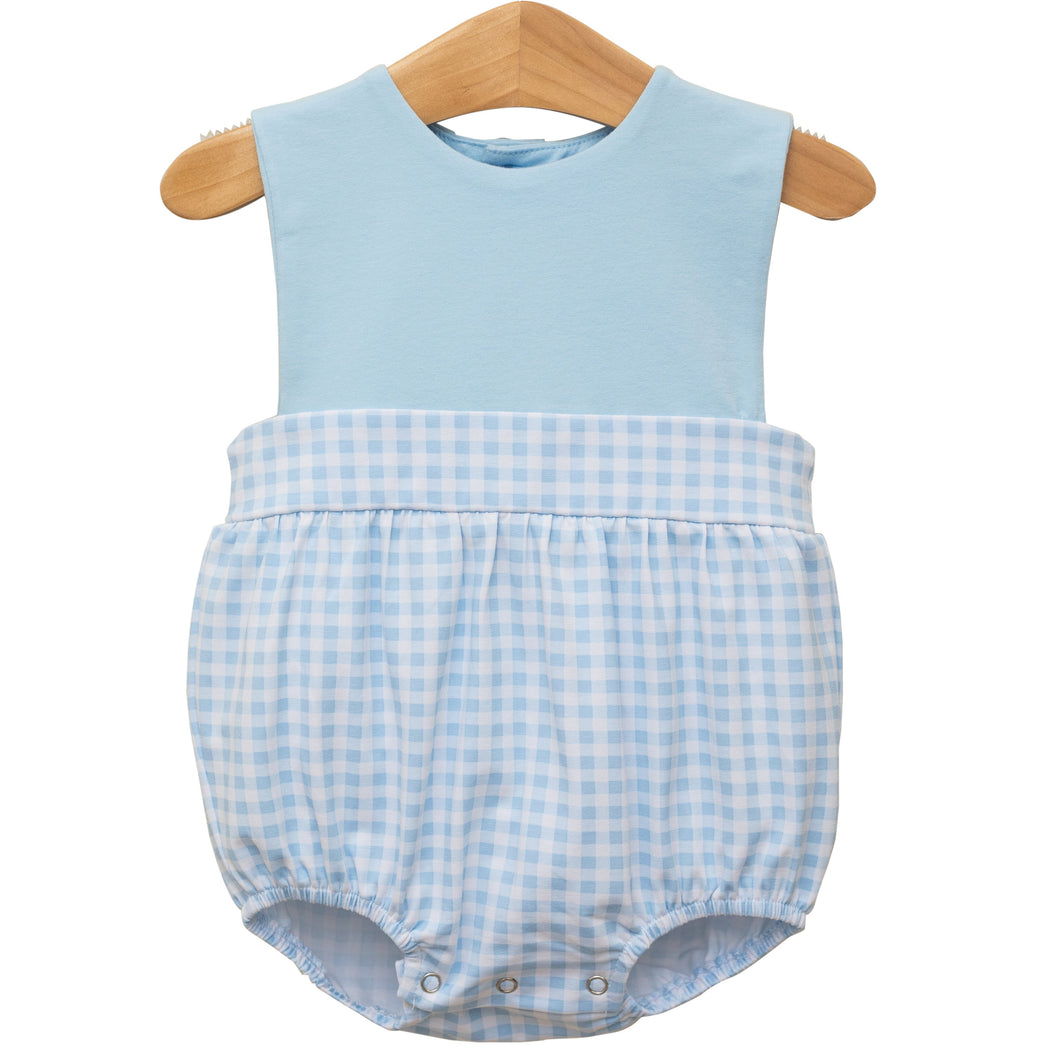 Light Blue Gingham Thomas Sunsuit by Trotter St.