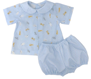 Puppy Print Rory Diaper Set by James & Lottie (Ships Early Sept.)