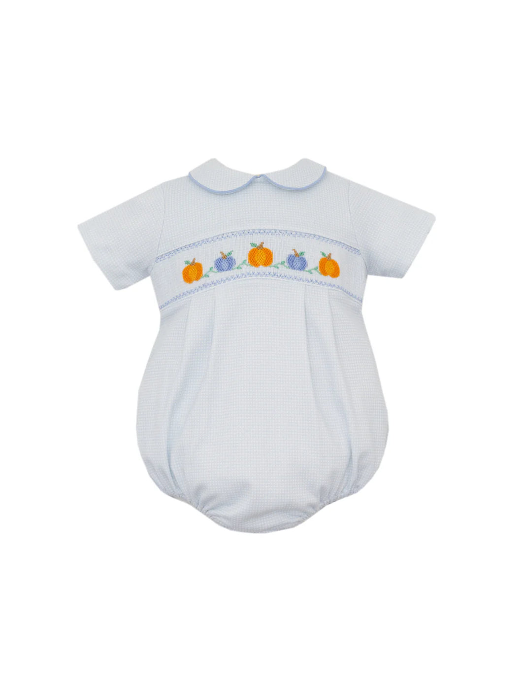 Lt. Blue Pumpkins Check Bubble by Petit Bebe