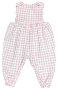 Pink Gingham Scalloped Pink Longall by James & Lottie
