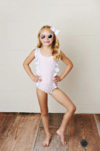 Pretty Pink Ribbon & Bows One-Piece Swimsuit by Swoon Baby