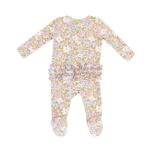 Bubbly Baby Calico Ruffle Footie by Angel Dear
