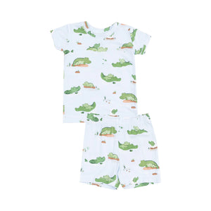 Blue Alligator Loungewear Short Set by Angel Dear