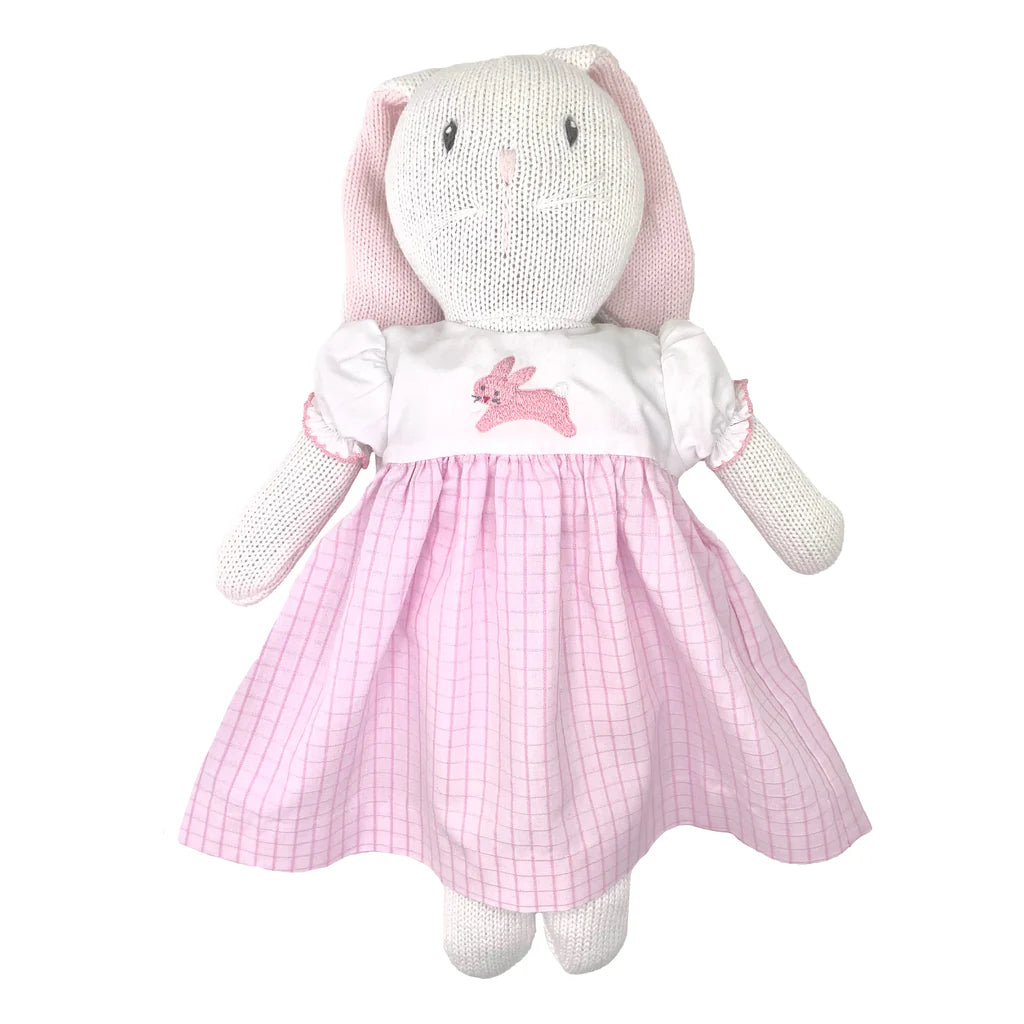 Hand Knit Bunny Doll with Bunny Dress