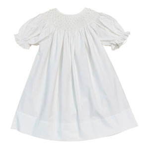 Catherine Pearl White Smocked Dress by Sweet Dreams