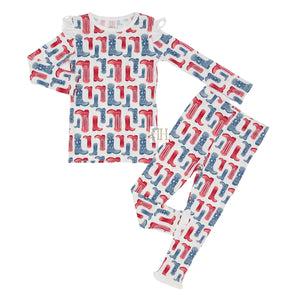 Girls Freedom Boots Ruffle Loungewear Set by Hamner Hill