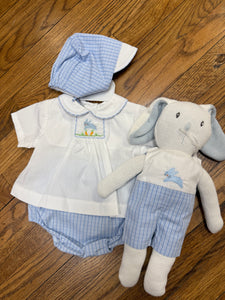 Bunny Diaper Set with Bonnet by Petit Ami