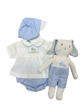 Load image into Gallery viewer, Bunny Diaper Set with Bonnet by Petit Ami
