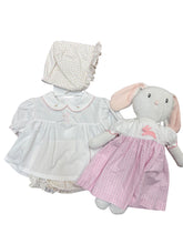 Load image into Gallery viewer, Floral Bunny Diaper Set with Bonnet by Petit Ami
