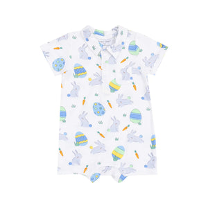 Blue Easter Bunnies Polo Shortie by Angle Dear