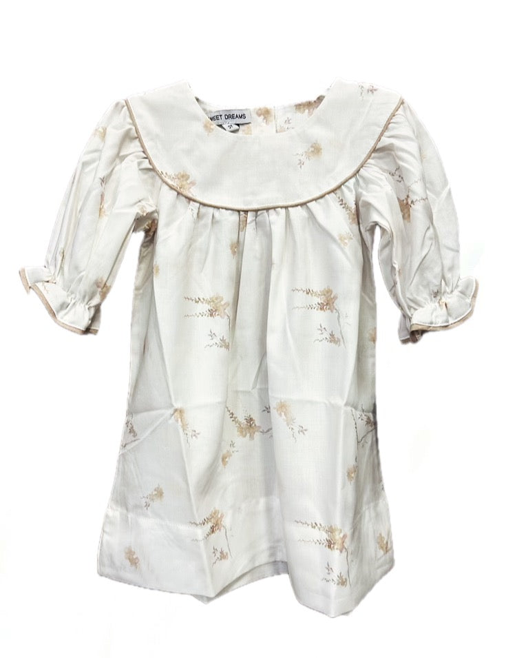 Olivia Orchid Floral Taupe Print Dress by Sweet Dreams