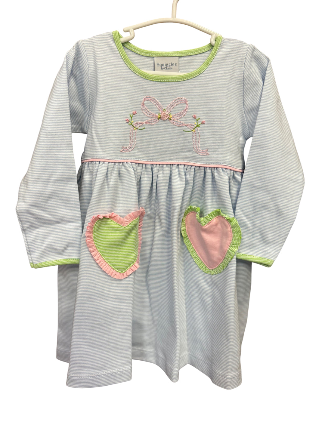 Bow Mismatched Heart Pockets Dress by Squiggles