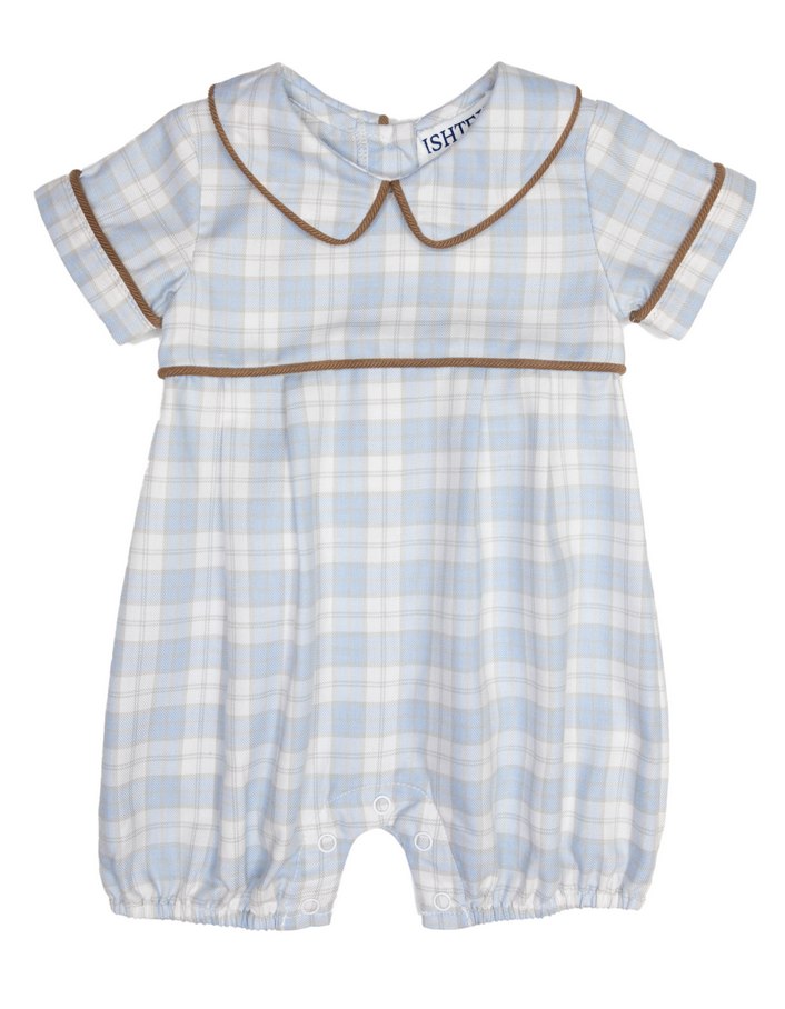 Blue/Plaid Boys Romper
