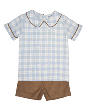 Load image into Gallery viewer, Blue/Plaid Boys Shorts Set
