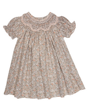 Load image into Gallery viewer, Sabrina Peachy Pink Floral Print Smocked Dress by Sweet Dreams
