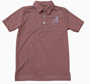 Alabama Crimson Tide Embroideredred Stripes Polo Shirt