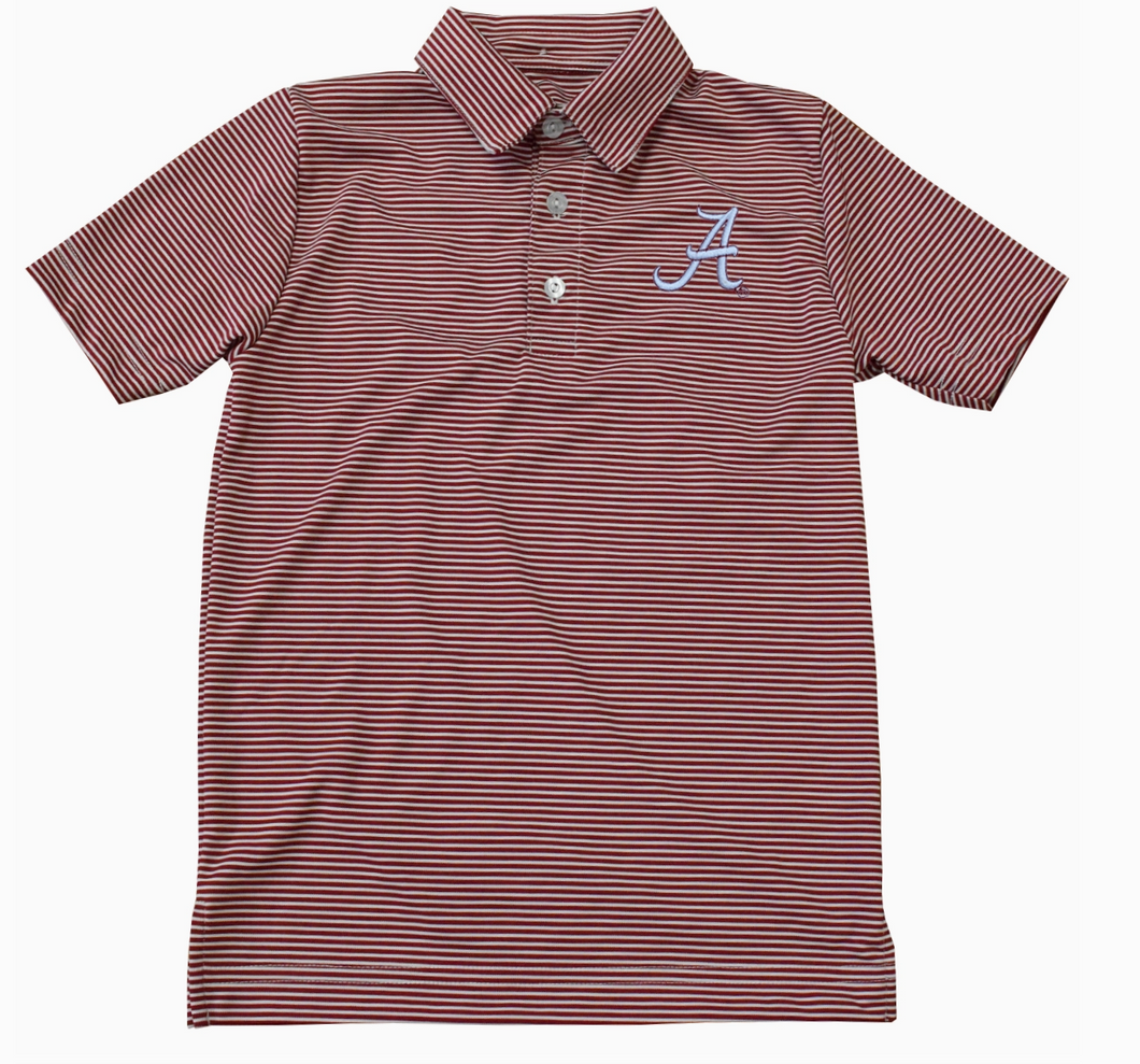 Alabama Crimson Tide Embroideredred Stripes Polo Shirt