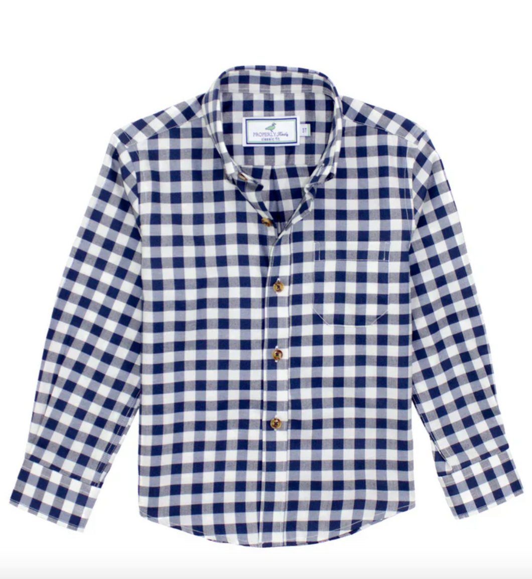 Boys Woodland Sportshirt Navy Pier by Properly Tied