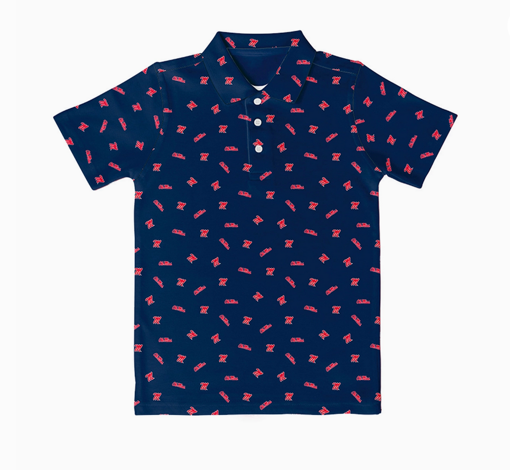 Ole Miss Rebels Repeat Logo Short Sleeve Polo Shirt