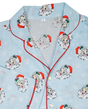 Load image into Gallery viewer, Blue Vintage Santa Pj Set by Smockingbird
