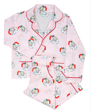 Load image into Gallery viewer, Pink Vintage Santa Pj Set by Smockingbird
