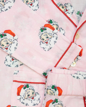 Load image into Gallery viewer, Pink Vintage Santa Pj Set by Smockingbird
