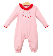 Load image into Gallery viewer, Cupid's Bow Ruffle Romper by Jellybean
