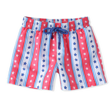 Load image into Gallery viewer, Patriotic Stars &amp; Stripes Swim Trunks by Swoon Kids
