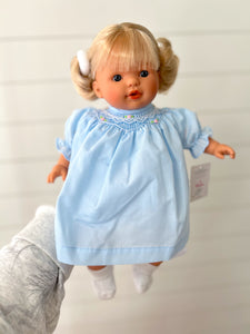 Rosalina 15" Blonde Doll with Blue Smocked Dress