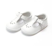 Load image into Gallery viewer, White Dottie Scalloped Angel T-Strap Shoes
