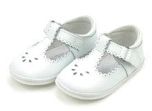 Load image into Gallery viewer, White Dottie Scalloped Angel T-Strap Shoes
