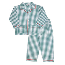 Load image into Gallery viewer, Green Plaid w/Red Trim Pjs by Sweet Dreams
