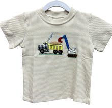 Load image into Gallery viewer, Tan Construction Striped Shirt by Squiggles
