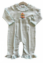 Load image into Gallery viewer, Turquoise Stripe Carousel Romper by Squiggles
