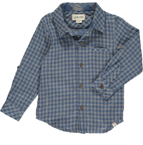 Grey Blue Plaid Button Shirt by Me & Henry