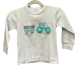 Striped Tractor LS Shirt by Squiggles