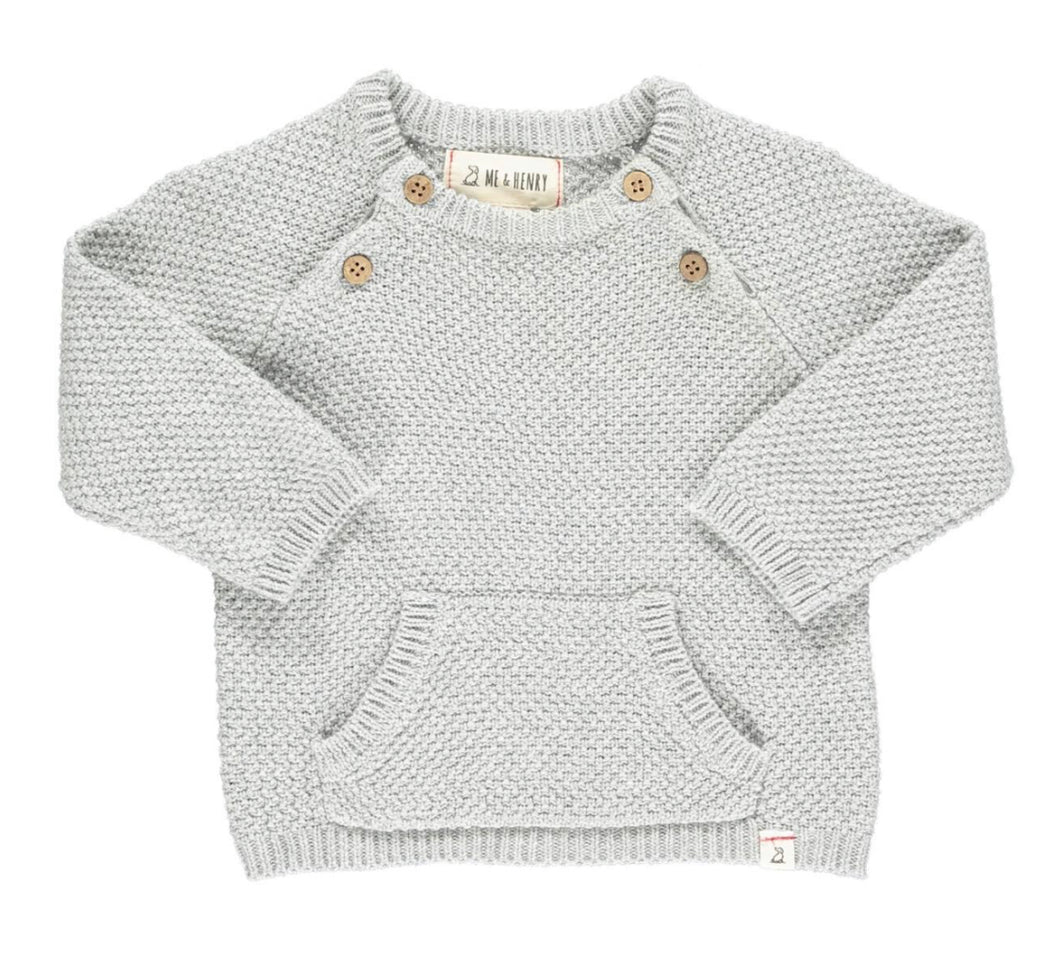 Grey Button Baby Sweater