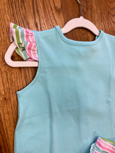 Turquoise Color Striped Short Set by Squiggles