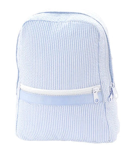 Baby Blue Medium Seersucker Backpack