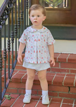 Load image into Gallery viewer, Blue Back to School Knit Bloomer Set by James &amp; Lottie
