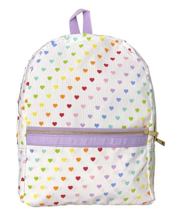 Tiny Hearts Medium Seersucker Backpack
