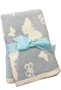 Baby Blue Butterfly Barefoot Dreams Blanket Dupe