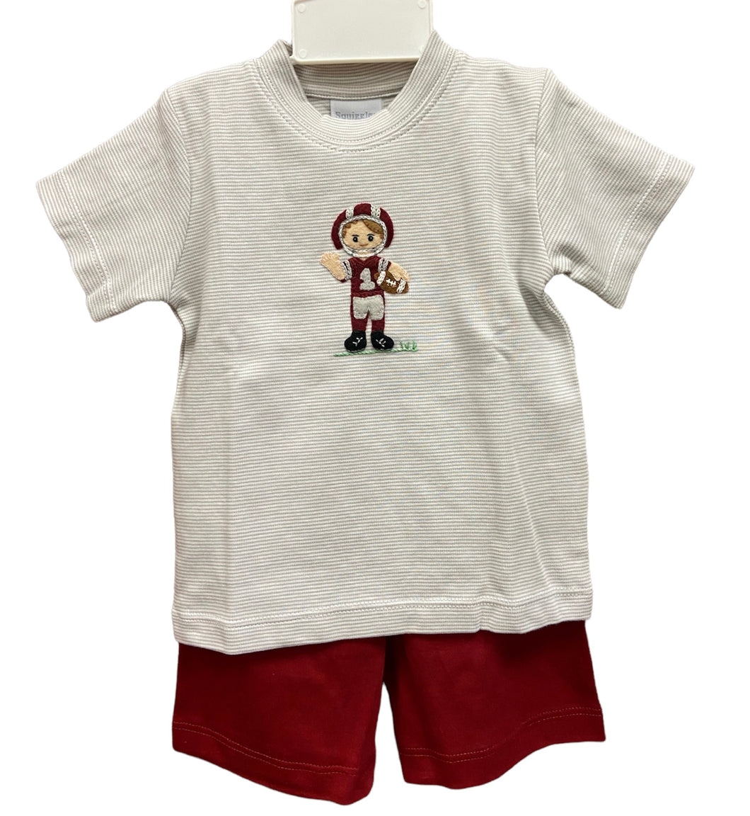 Maroon Football Player Short Set by Squiggles