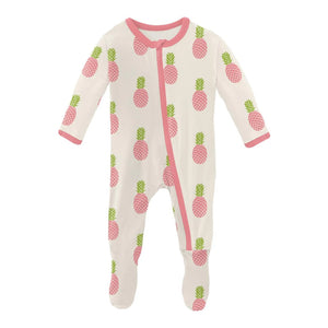 Strawberry Pineapples Footie by Kickee Pants