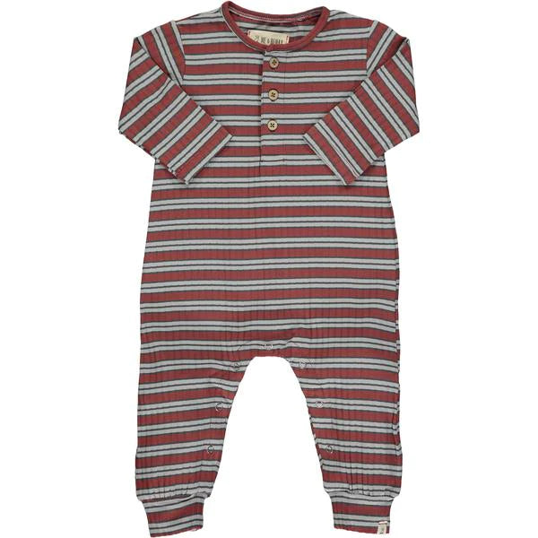 Maroon Striped Romper by Me & Henry