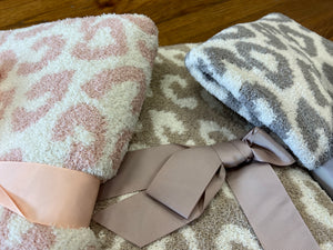 Pink Leopard Barefoot Dreams Blanket Dupe