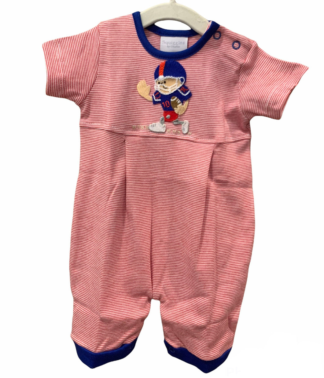 Red + Blue Boy Romper by Squiggles